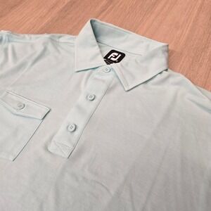 FootJoy Mens XL Light Blue Northport Creek Golf Polo Shirt Short Sleeve Pocket